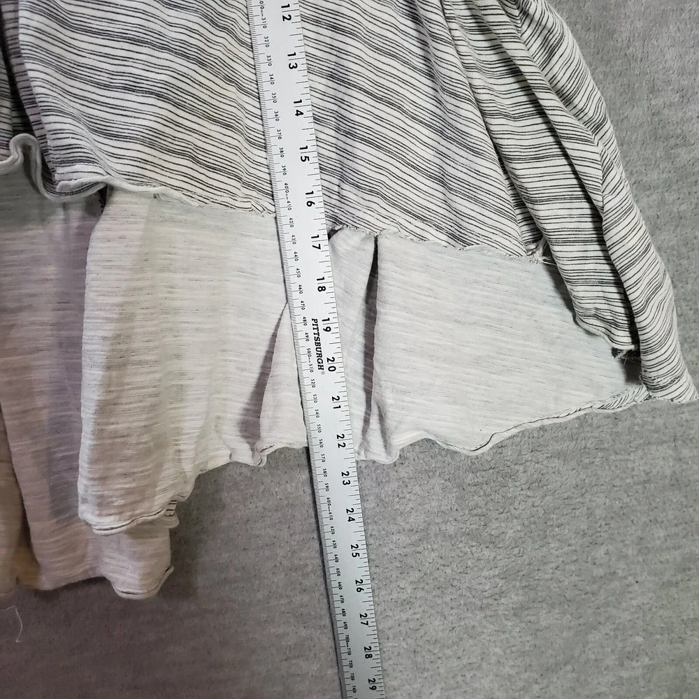 Free‎ People Women Top Large Gray Turn It Up Sleeveless Blouse Ruffle Hi Low Hem